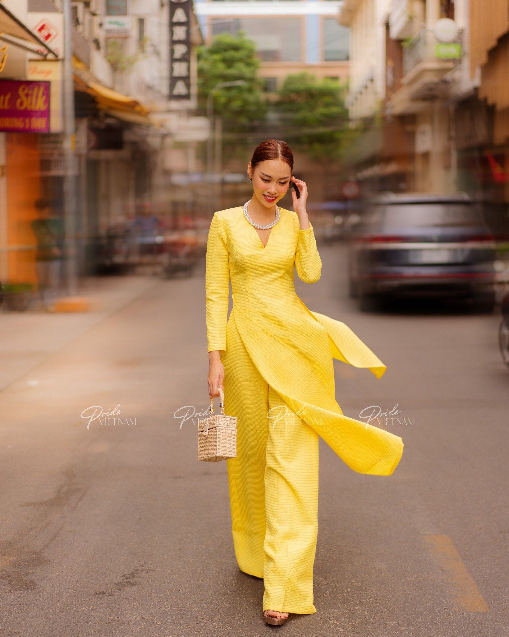 Quần Dài Gấm Vàng Hương Xuân