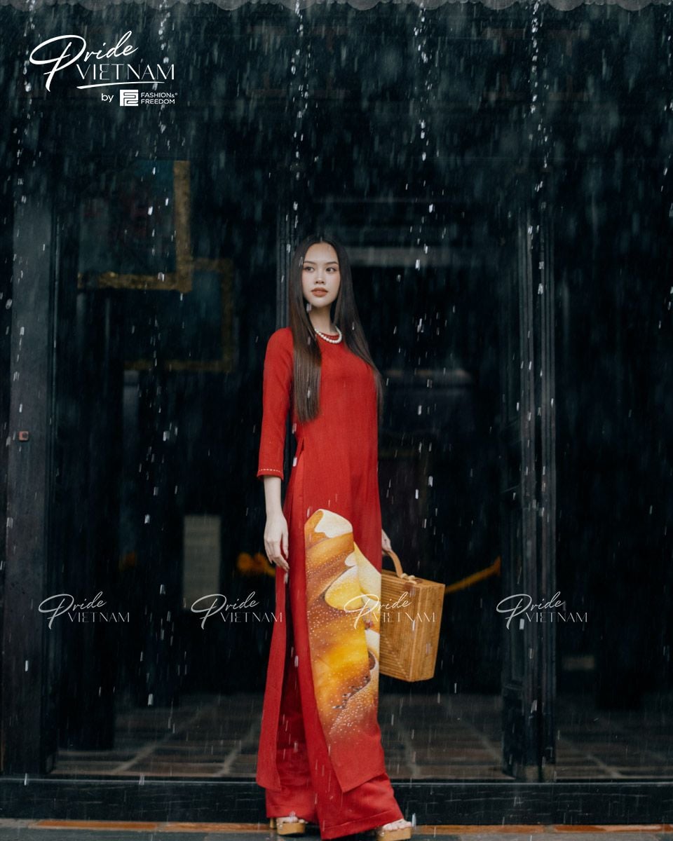 Áo Dài Nữ Linen Đỏ Pride Việt Nam