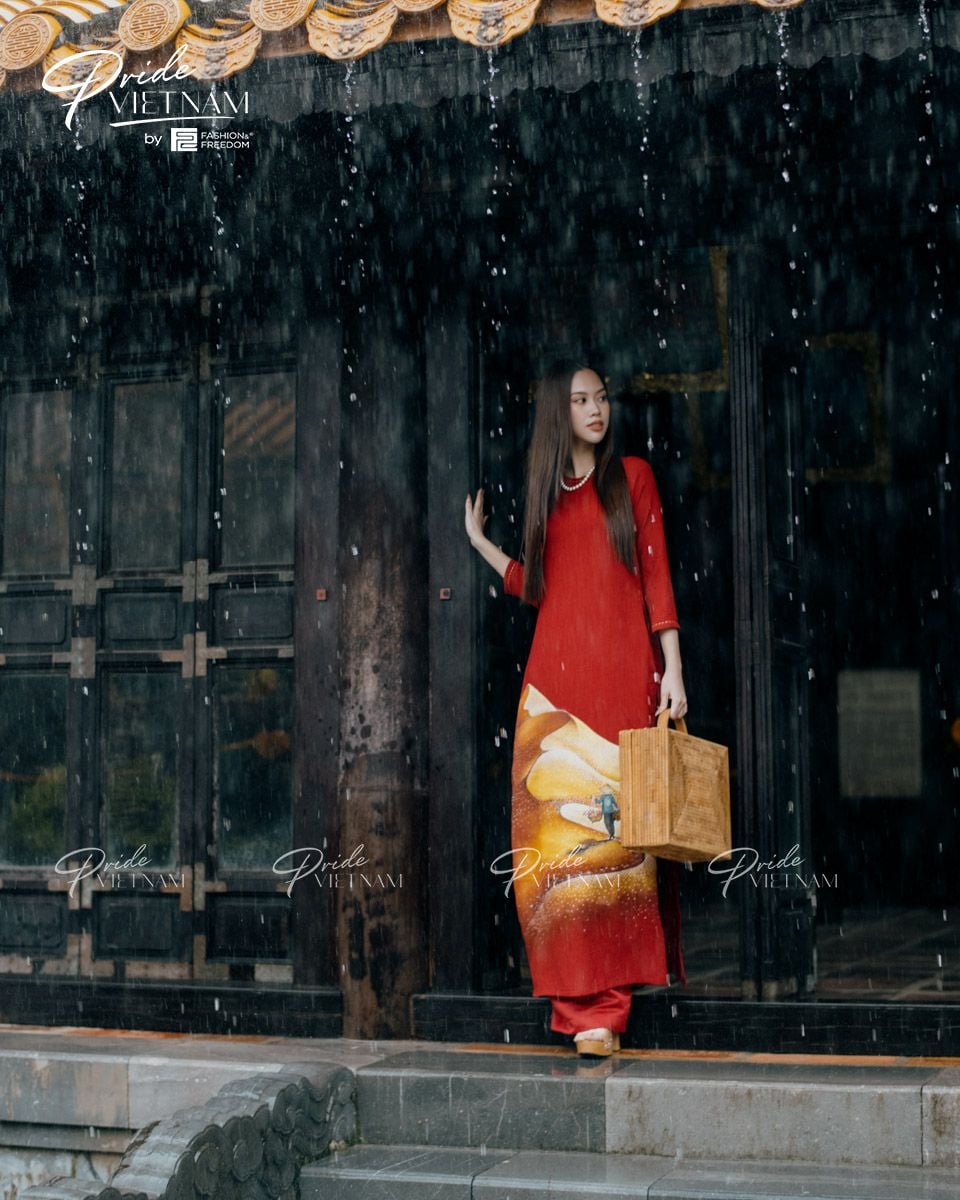 Áo Dài Nữ Linen Đỏ Pride Việt Nam