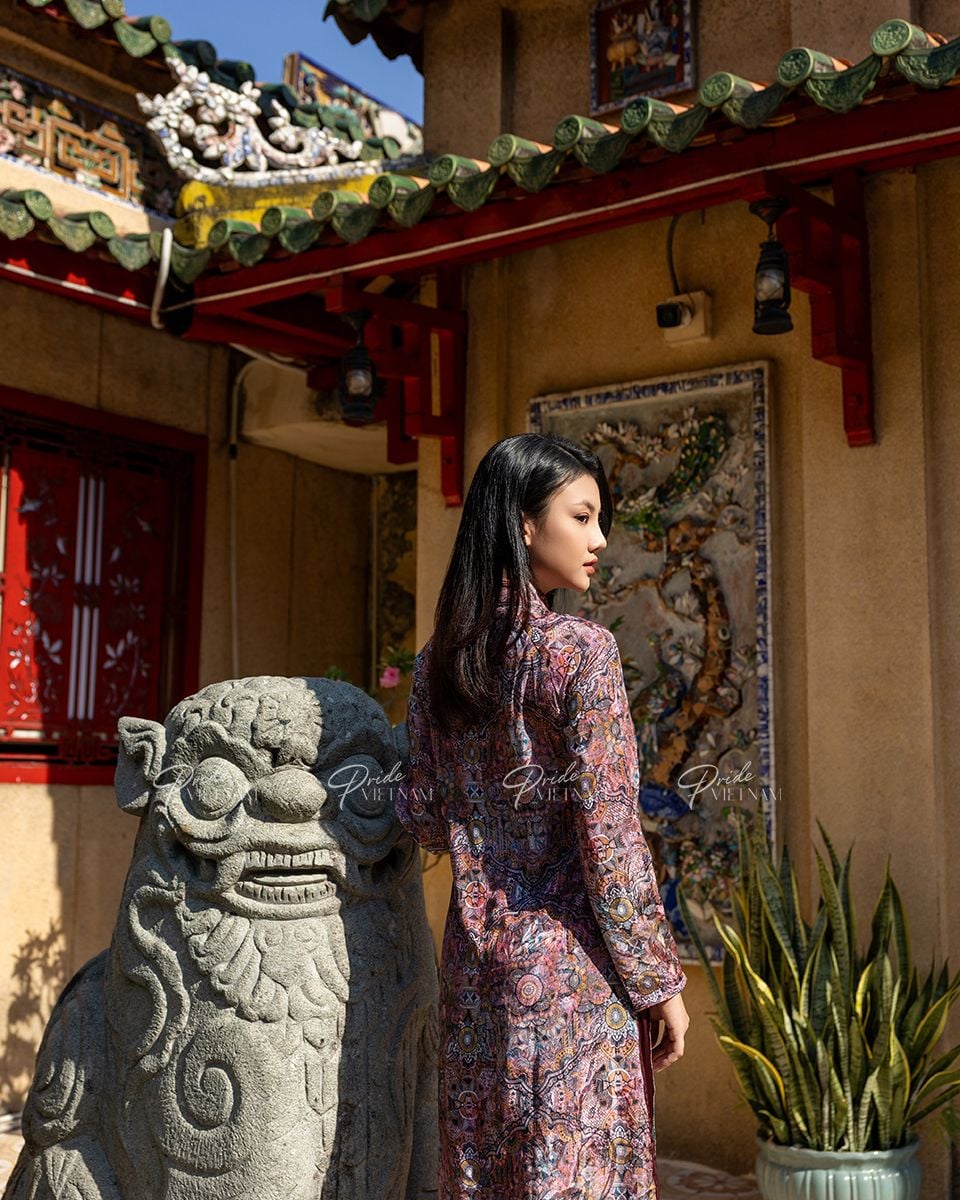 Áo Dài Truyền Thống Nữ Họa Tiết