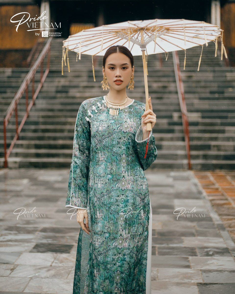 Áo Dài Gấm Xanh Pride Việt Nam