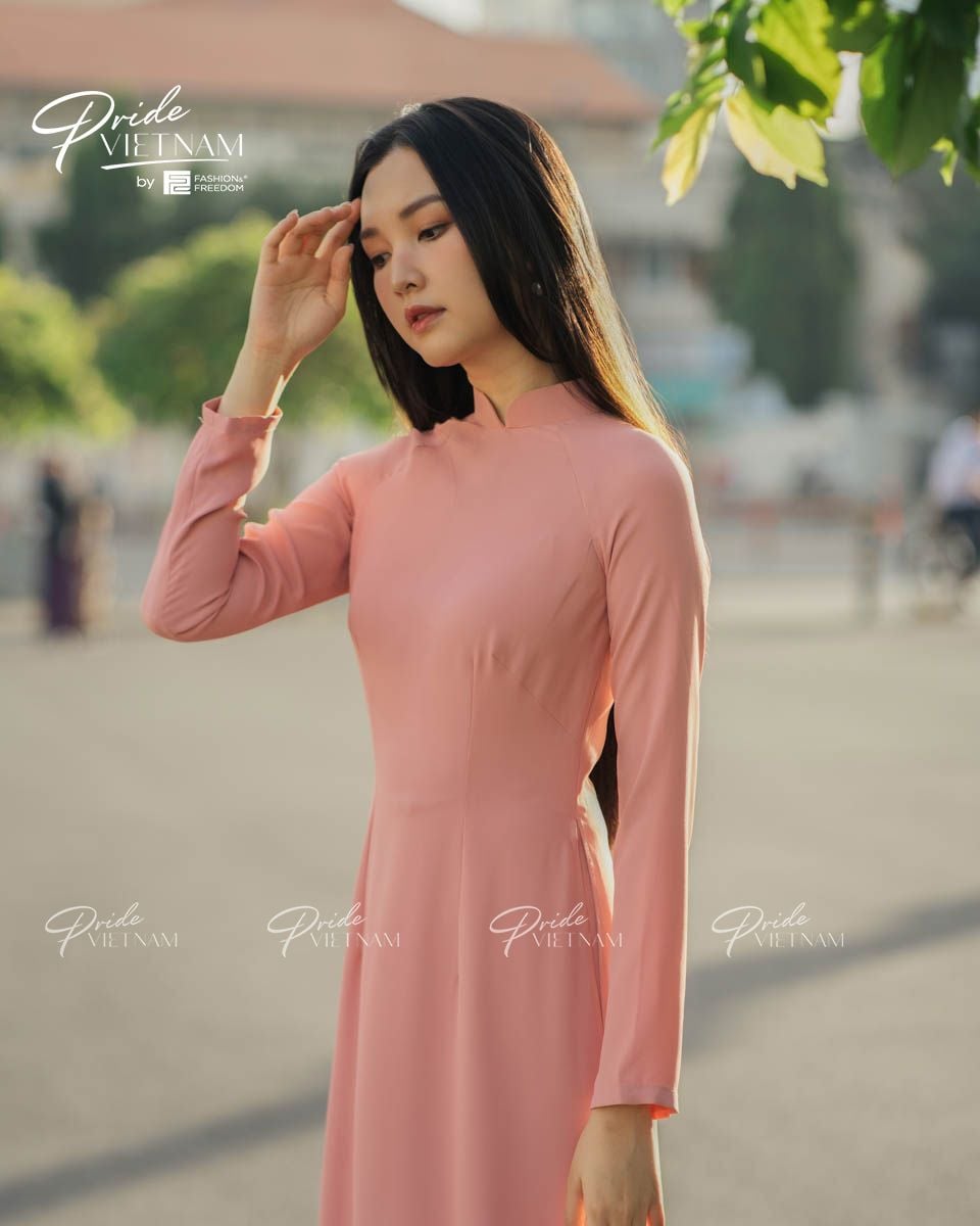 Áo Dài Chiffon Hồng Pride Việt Nam