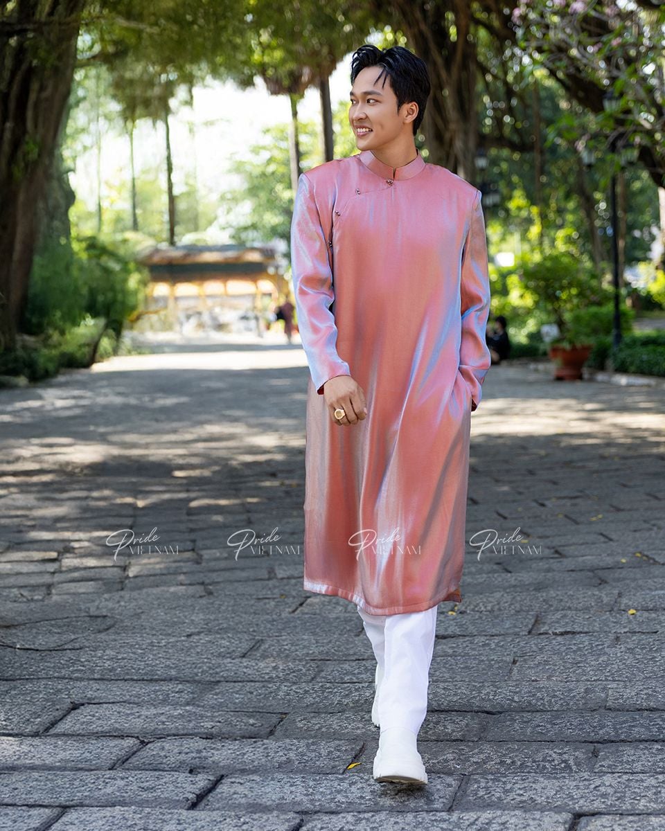 Áo Dài Nam Oganza Cam