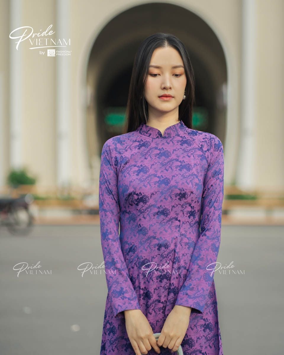 Áo Dài Lụa Tím Pride Việt Nam