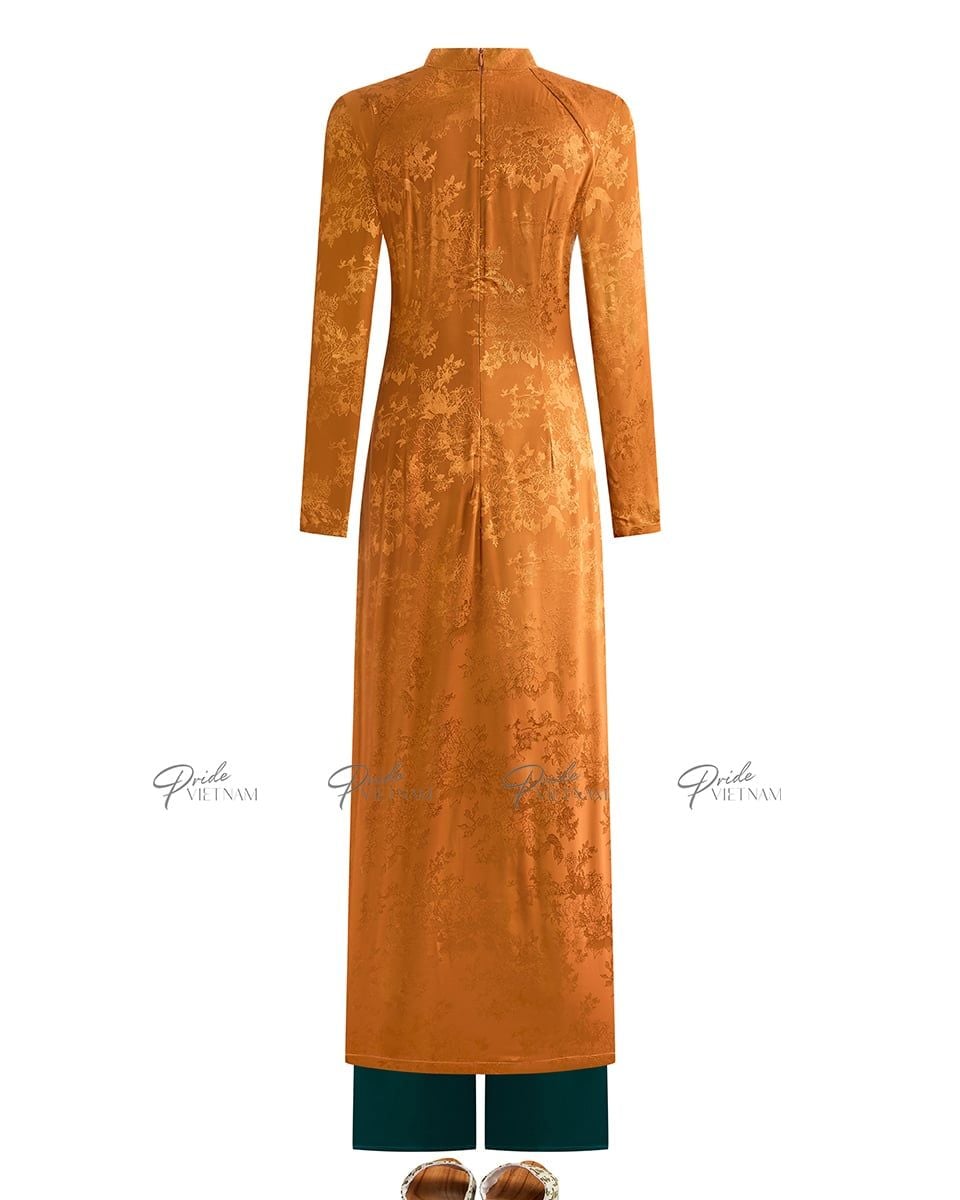Áo Dài Truyền Thống Nữ Vàng Nâu