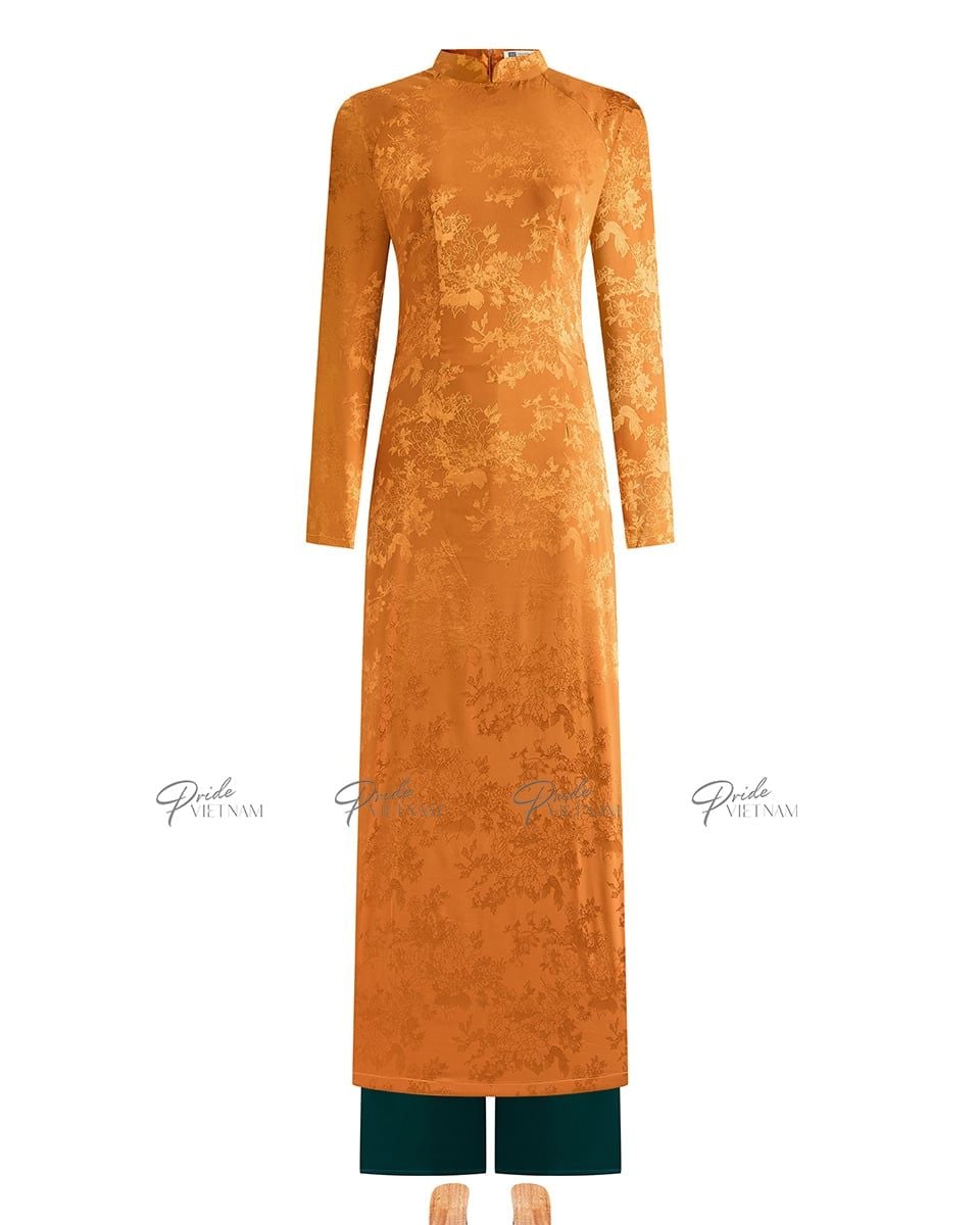 Áo Dài Truyền Thống Nữ Vàng Nâu