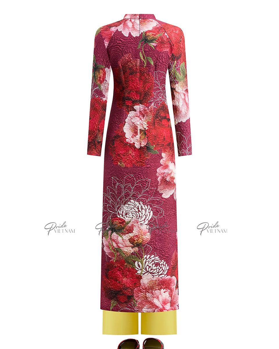 Áo Dài Gấm Nữ Tím Hoa