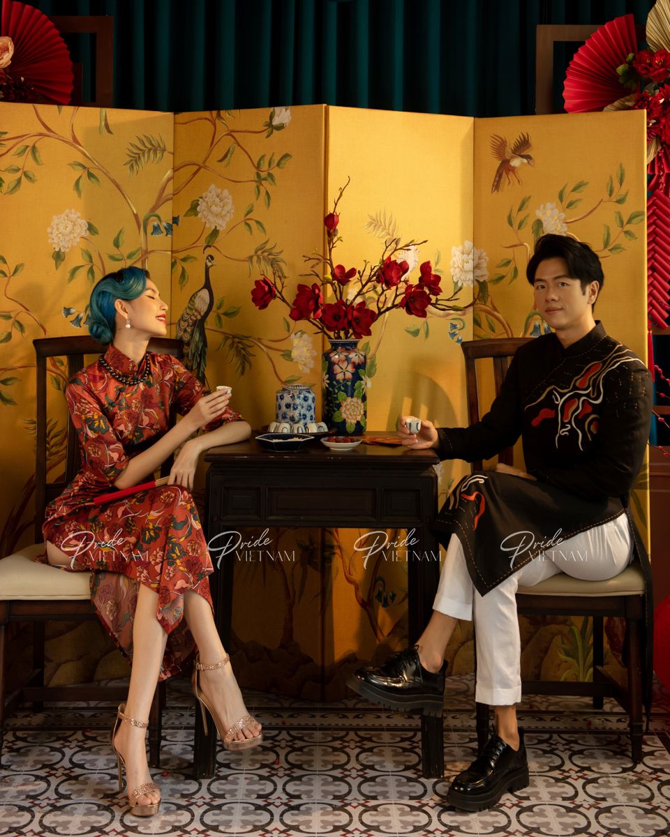 Áo Dài Nam Linen Đen Xuân Như Ý