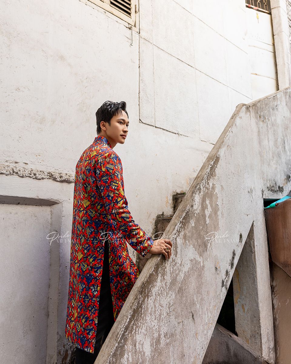 Áo Dài Gấm Nam Nhiều Màu