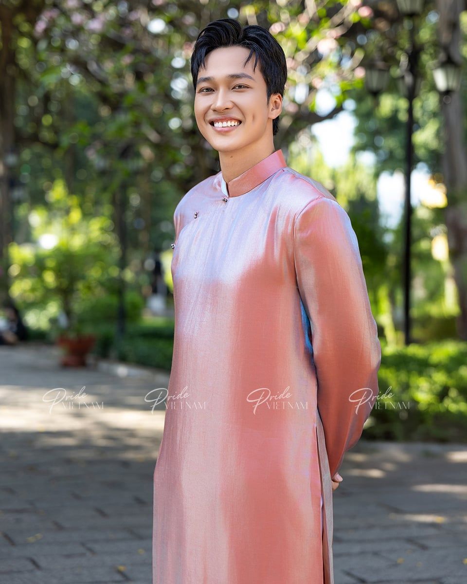 Áo Dài Nam Oganza Cam