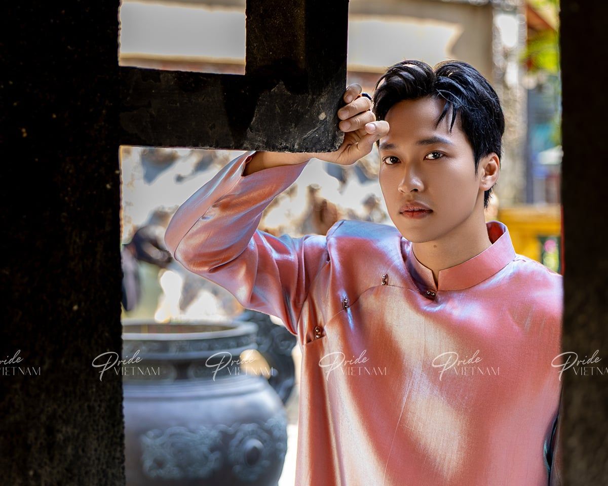 Áo Dài Nam Oganza Cam