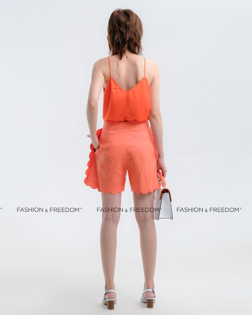 Quần Short Linen Cam Hương Mùa Hè