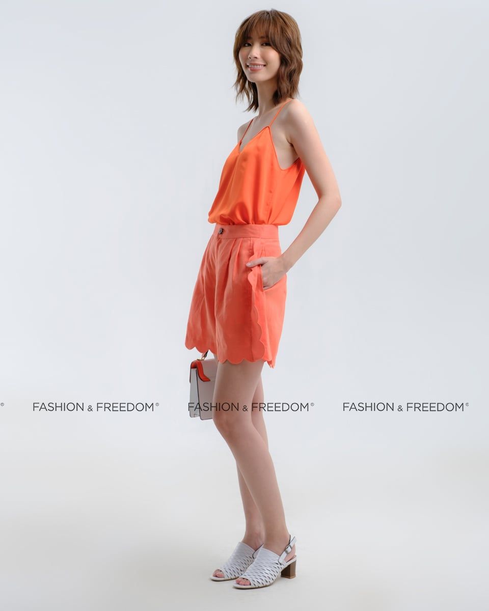 Quần Short Linen Cam Hương Mùa Hè