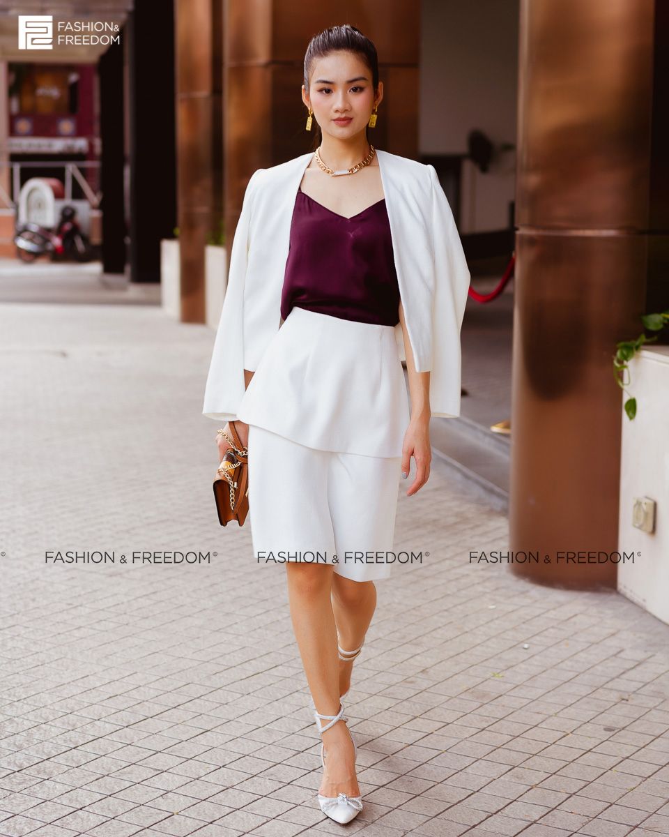 Áo khoác Gấm Trắng Fall Muse