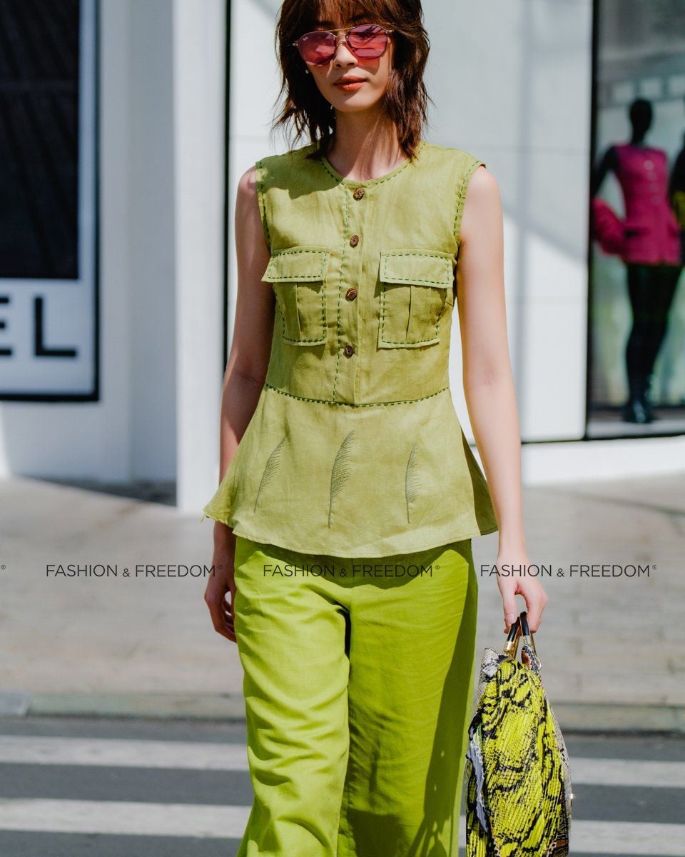 Áo Linen Xanh Cốm Hương Mùa Hè