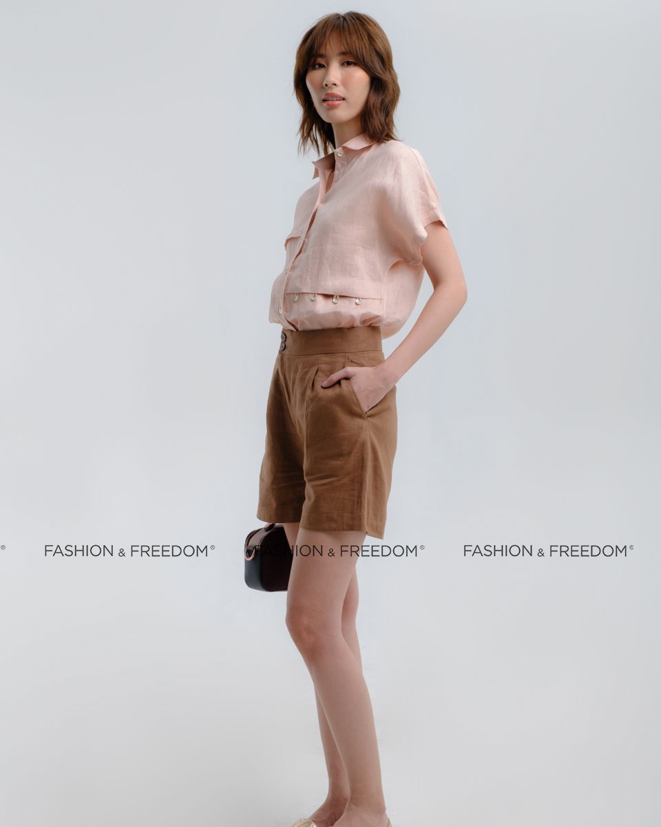 Áo Kiểu Linen Hồng Hương Mùa Hè