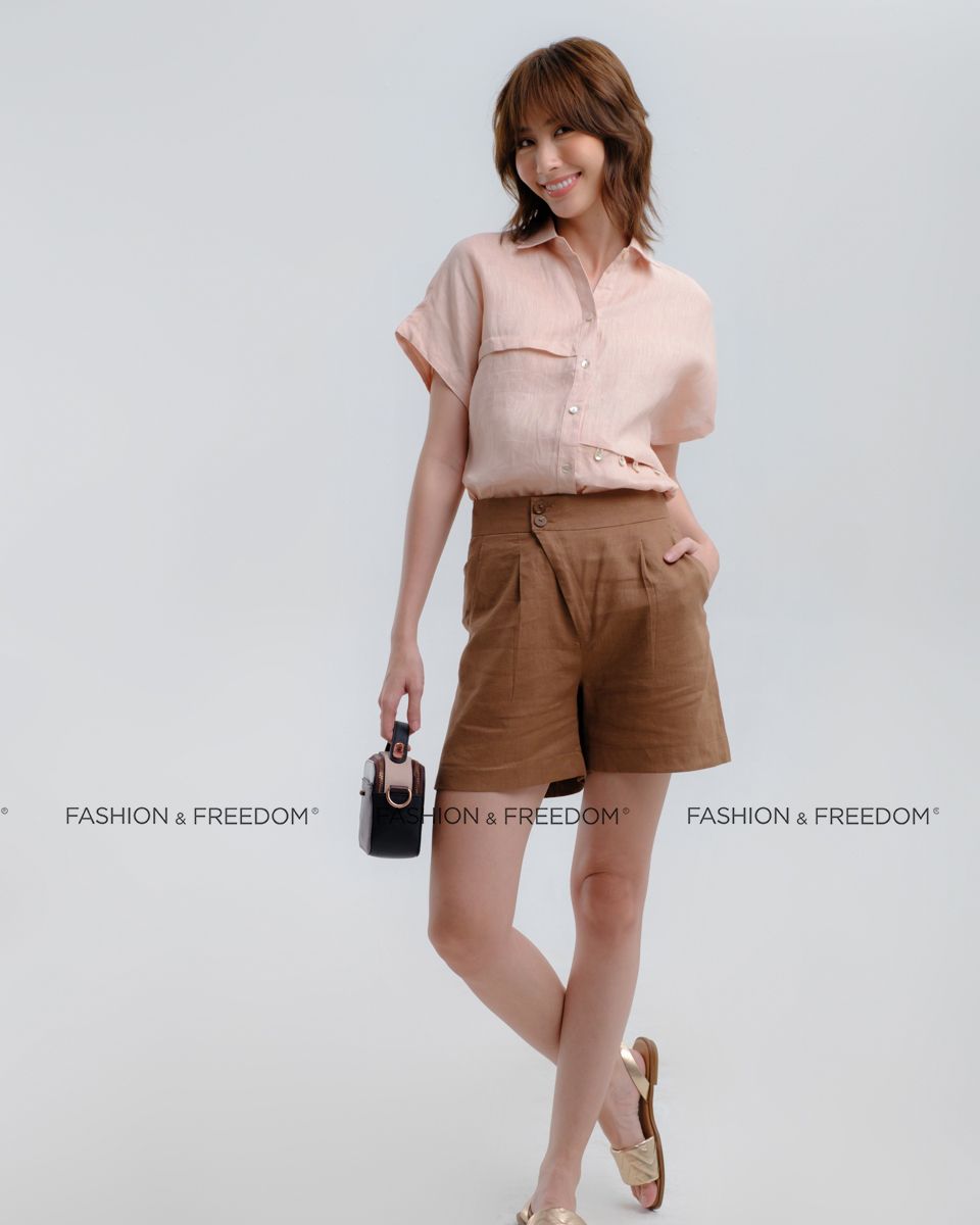 Áo Kiểu Linen Hồng Hương Mùa Hè