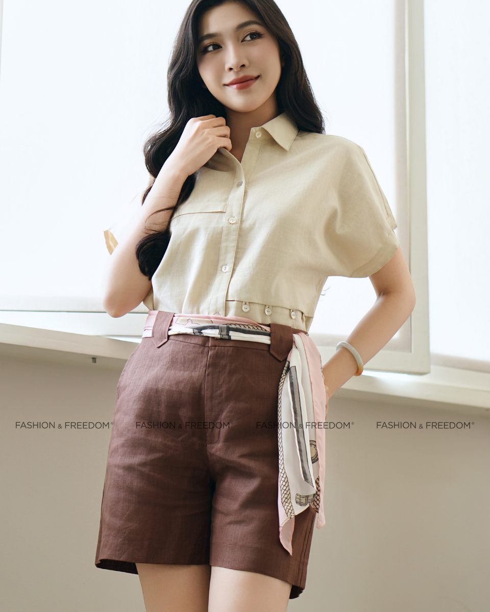 Áo Kiểu Linen Kem New Linen New Horizon