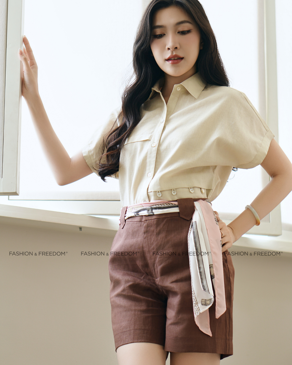 Áo Kiểu Linen Kem New Linen New Horizon