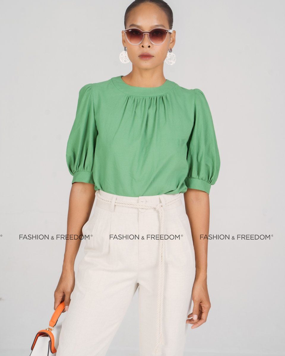 Áo Kiểu Linen Xanh Lá New Linen New Horizon