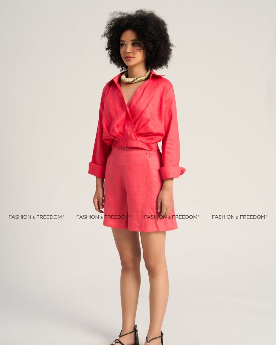 Quần Short Linen Đỏ Hồng Sắc Màu Tự Do