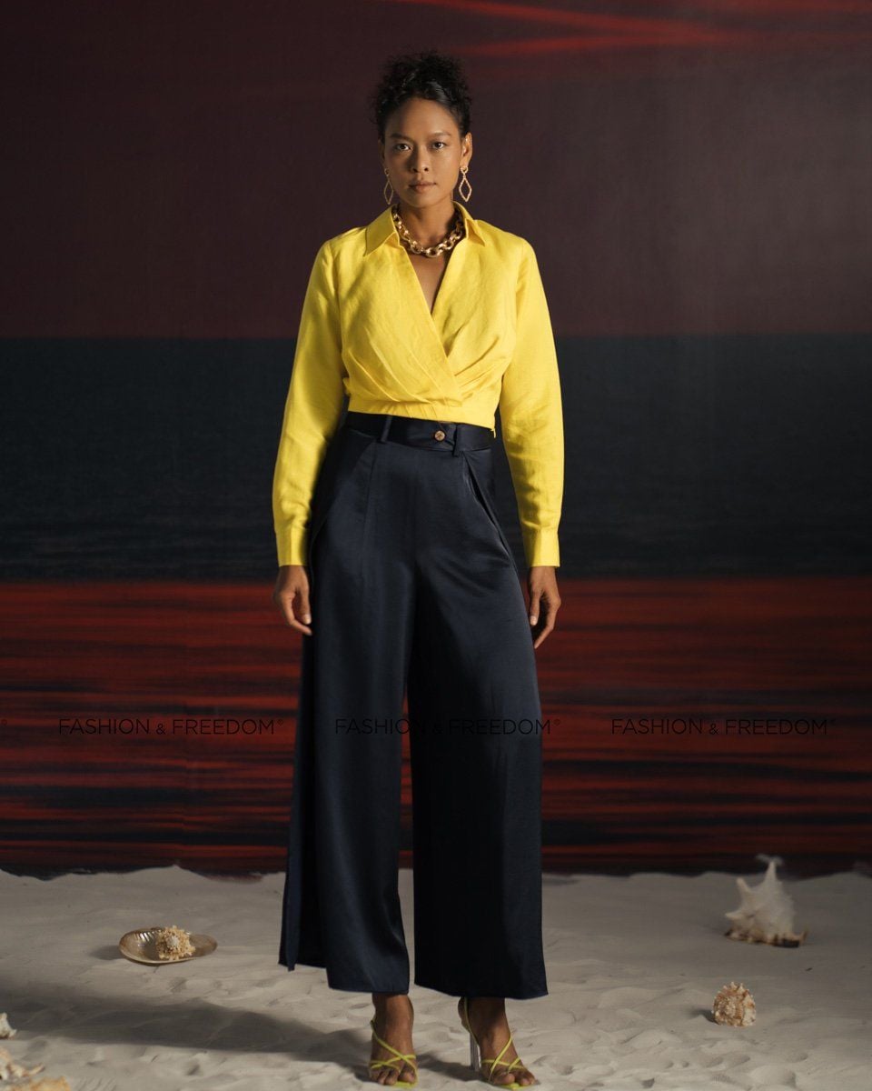 Quần Dài Lụa Xanh Đen Summer Get Away