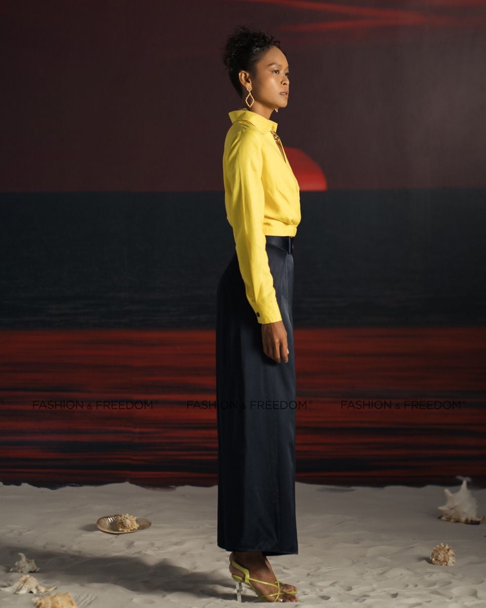 Quần Dài Lụa Xanh Đen Summer Get Away