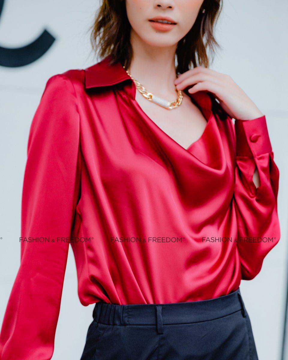 Áo Lụa Đỏ Đô Hương Mùa Hè