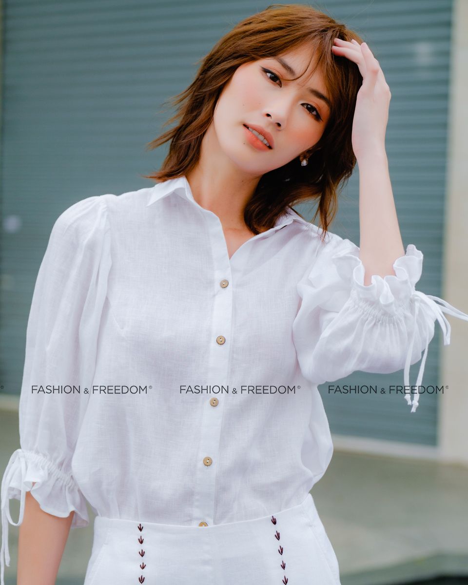 Áo Kiểu Linen Trắng Hương Mùa Hè