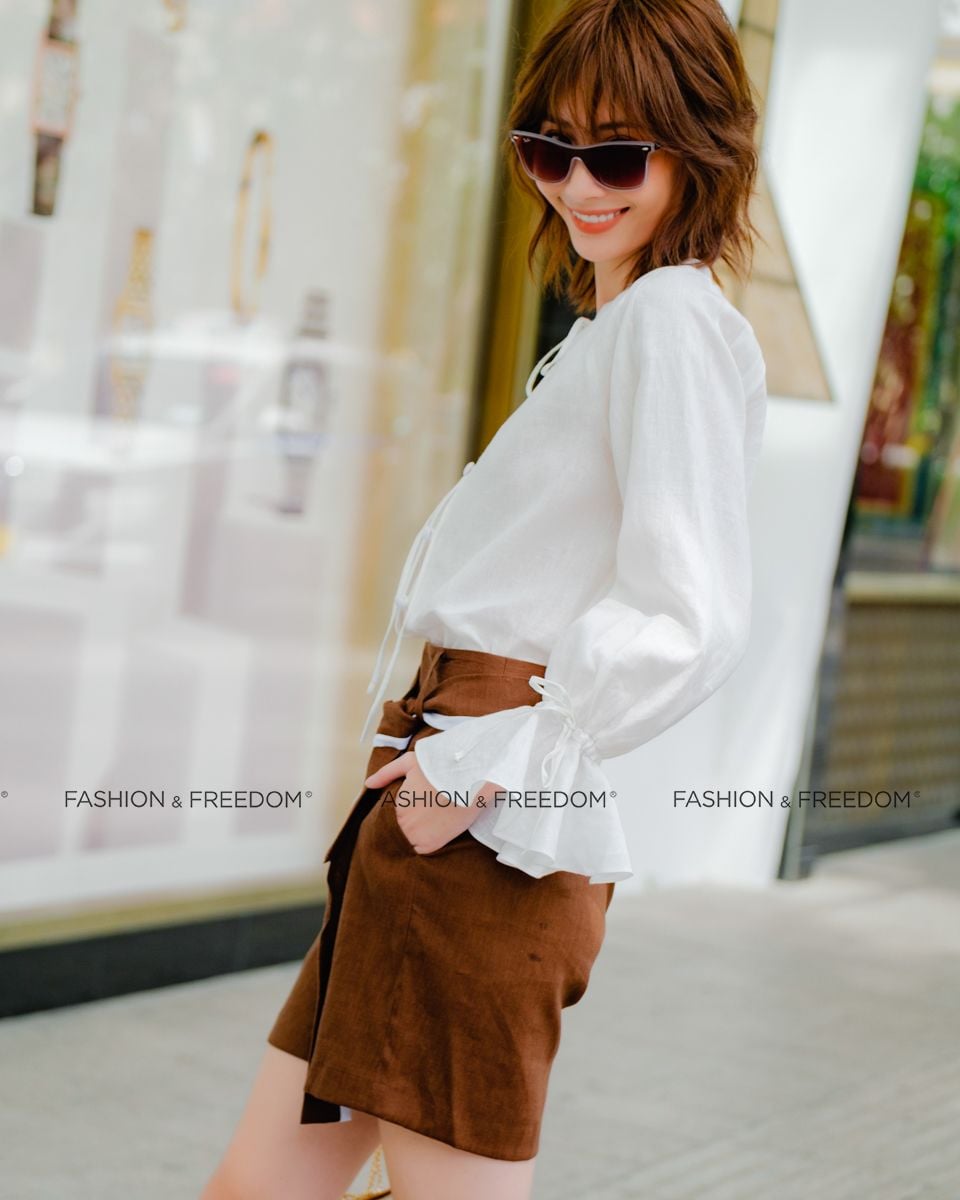 Áo Kiểu Linen Trắng Hương Mùa Hè