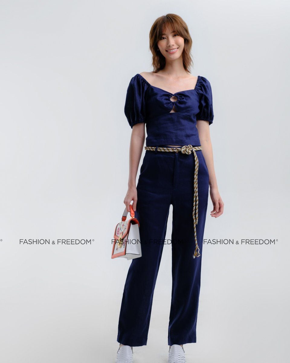 Áo Kiểu Linen Xanh Đen Hương Mùa Hè