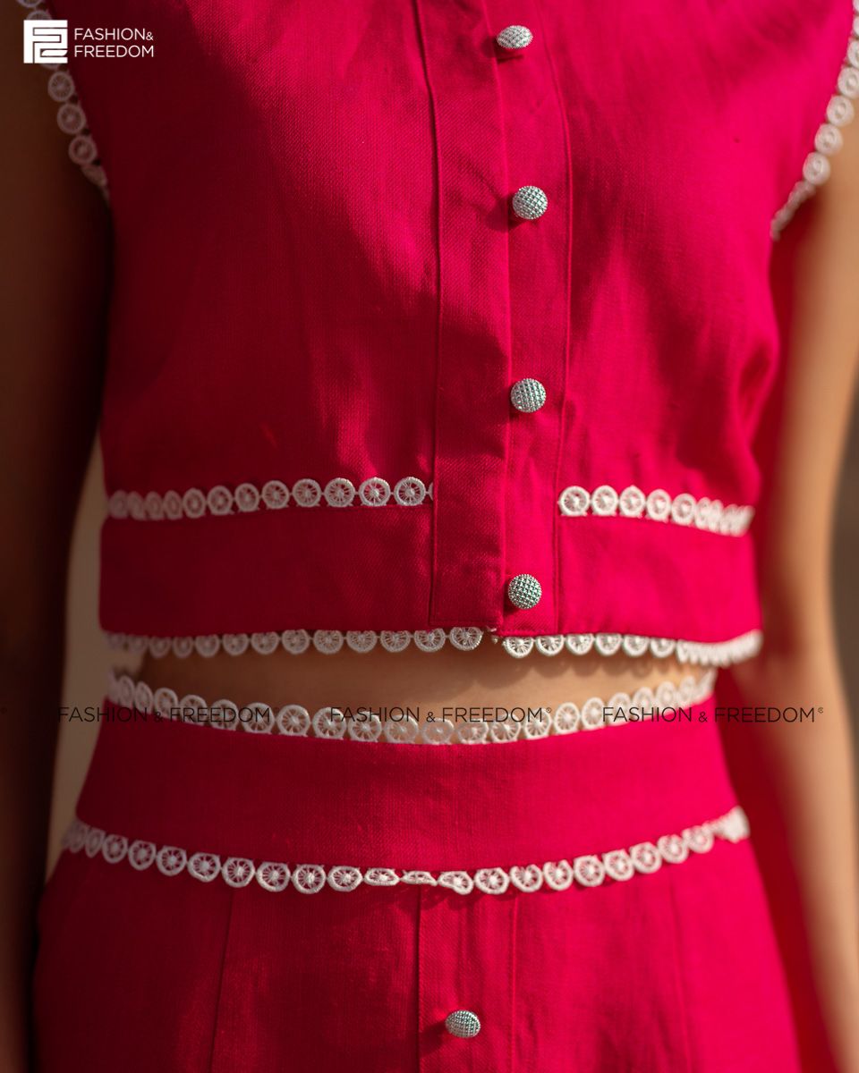 Áo Kiểu Linen Hồng Sen Fall Muse