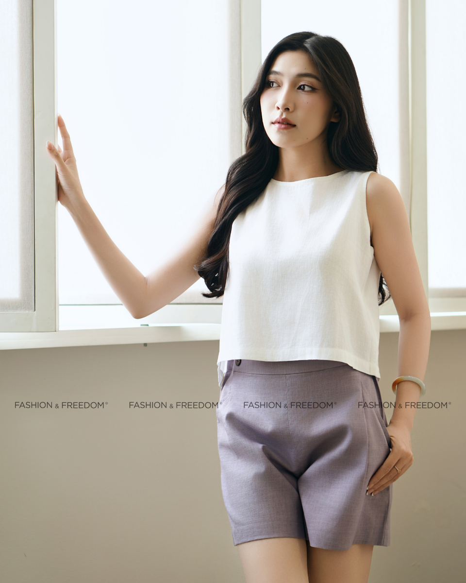 Áo Kiểu Linen Nữ Trắng