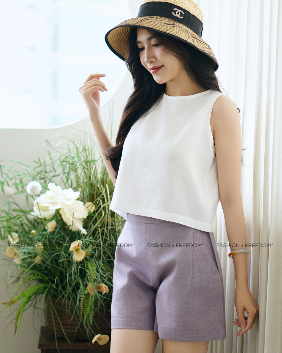 Quần Short Linen Tím