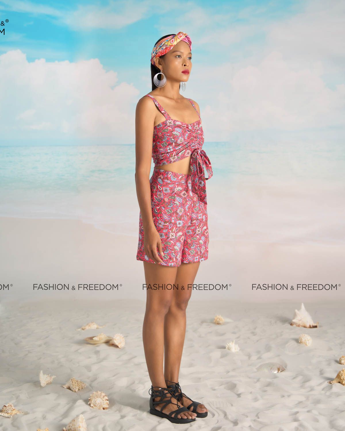 Áo Kiểu Linen Đỏ Bright And Shine