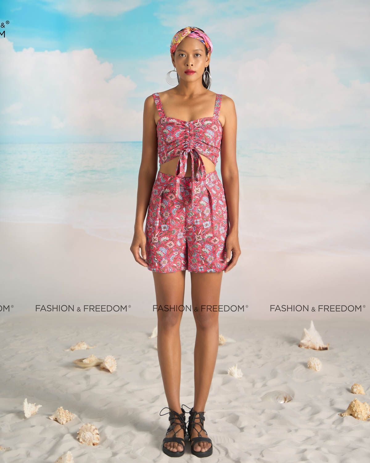 Áo Kiểu Linen Đỏ Bright And Shine