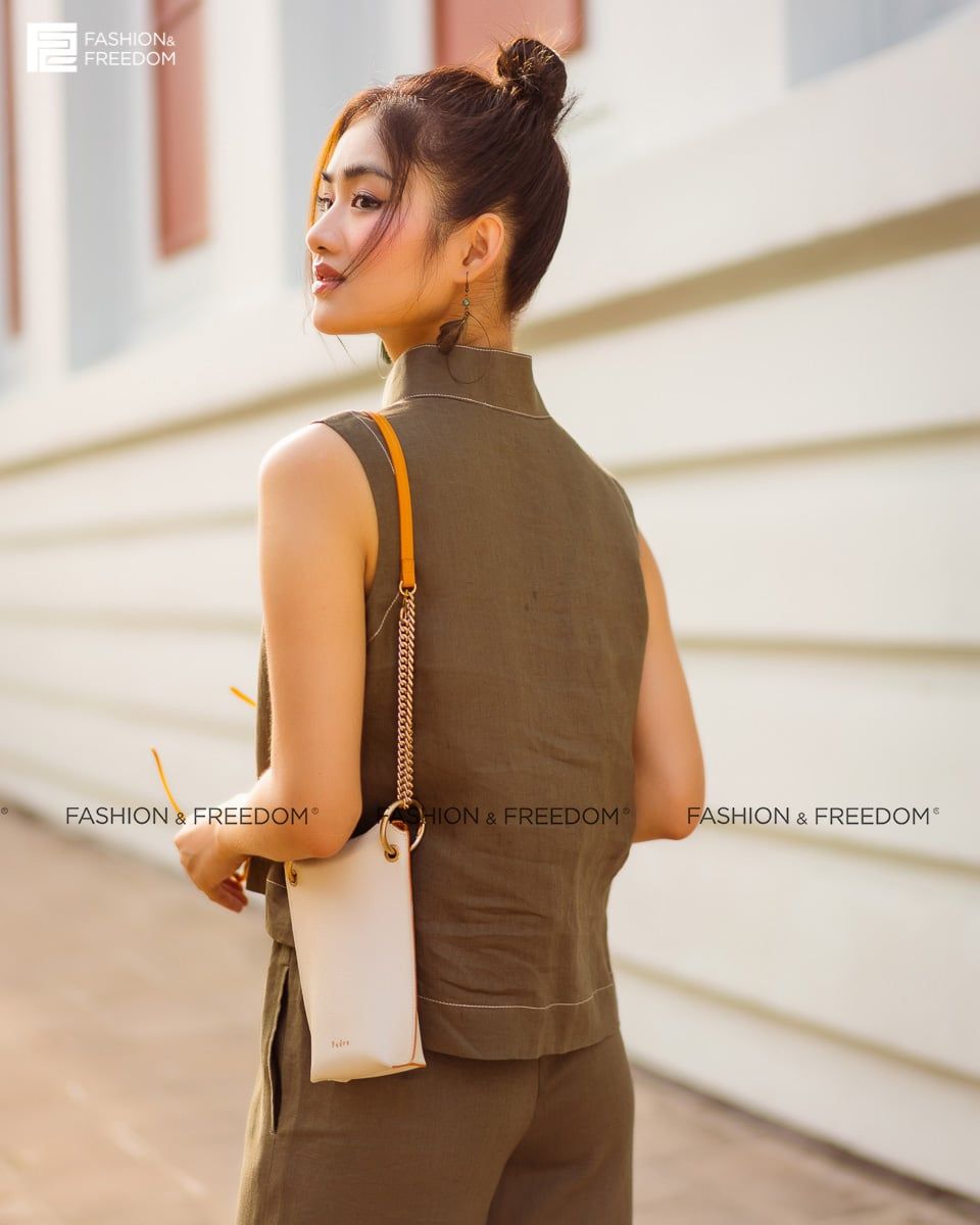 Áo Kiểu Linen  Rêu Đậm