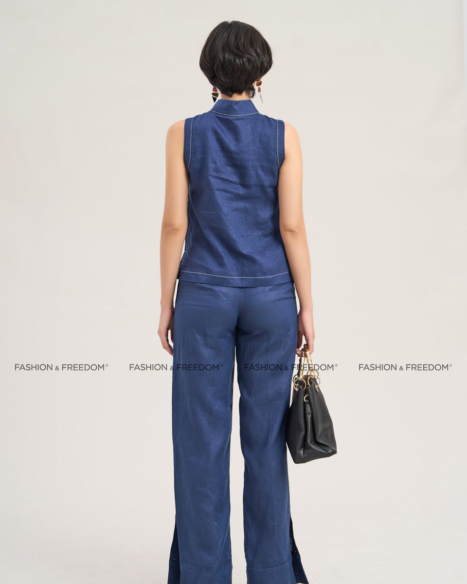 Quần Dài Linen Xanh Đen