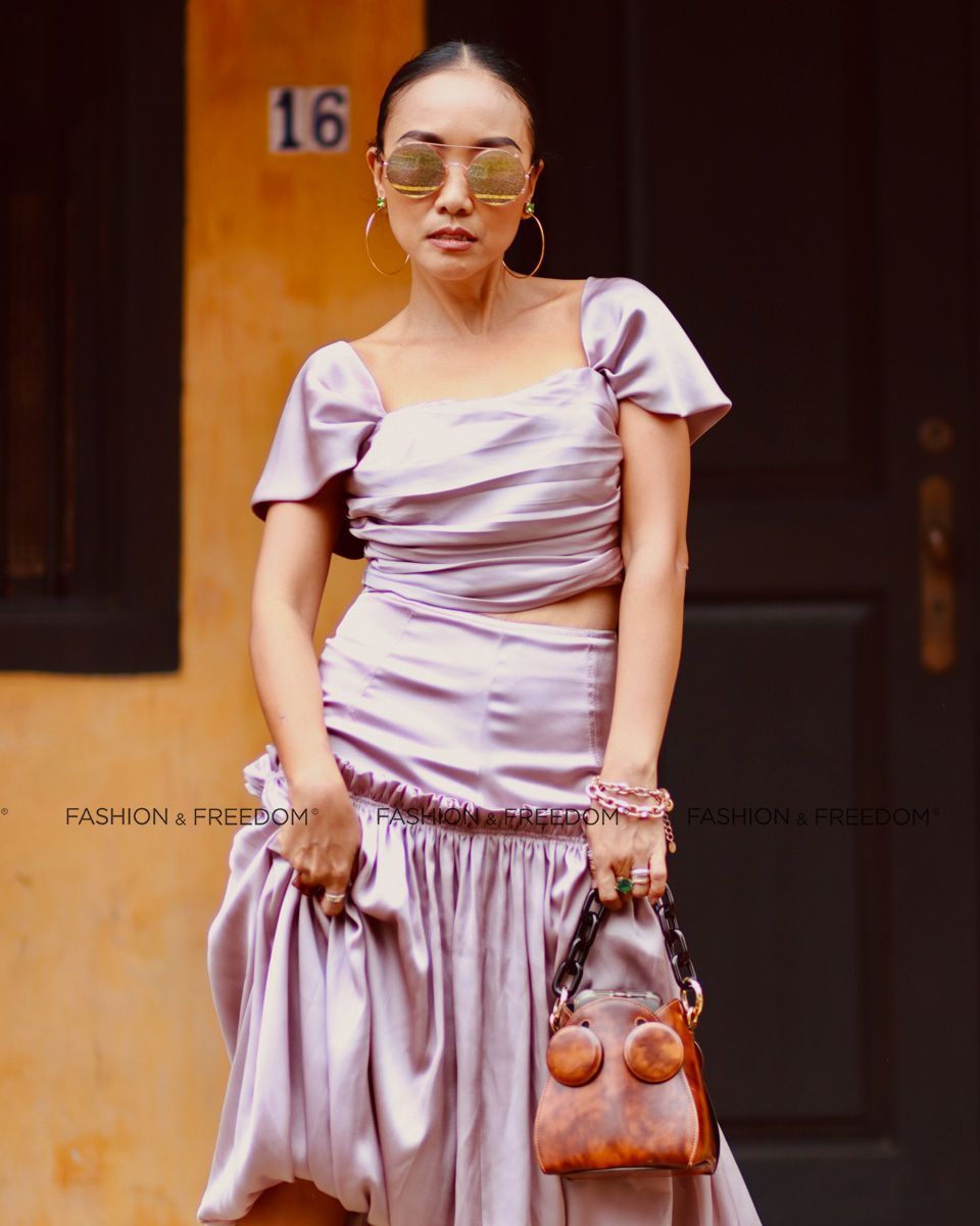 Áo Kiểu Lụa Tím Nhạt Chocolate Fall In Love