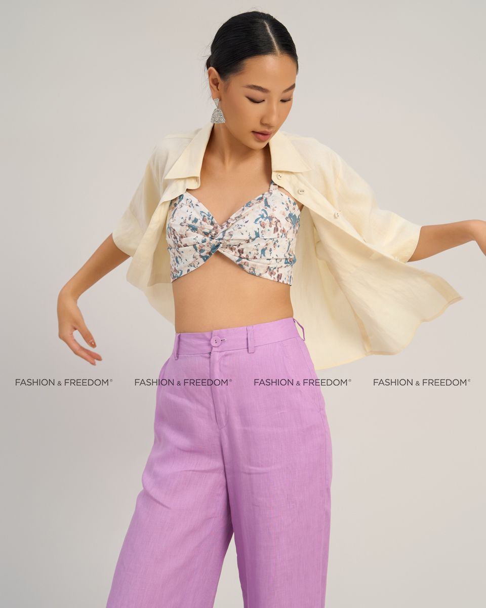 Áo Bra Linen Nữ Kem Hoa The Art Of Styling