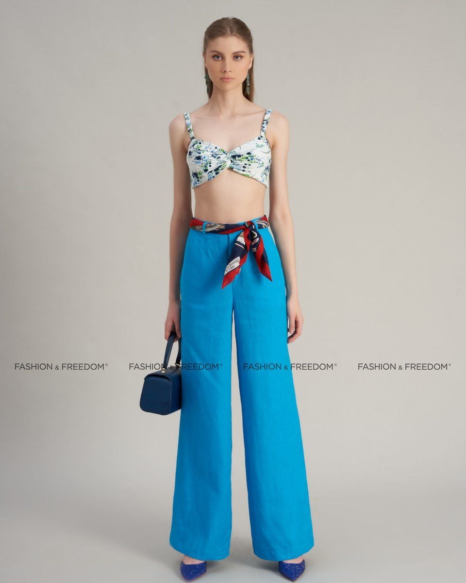 Quần Linen Nữ Xanh Holiday Vibes