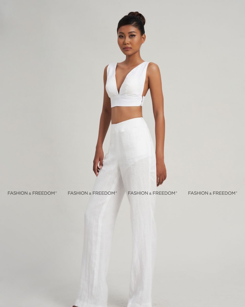 Quần Dài Linen Nữ Trắng The Girl In Vogue