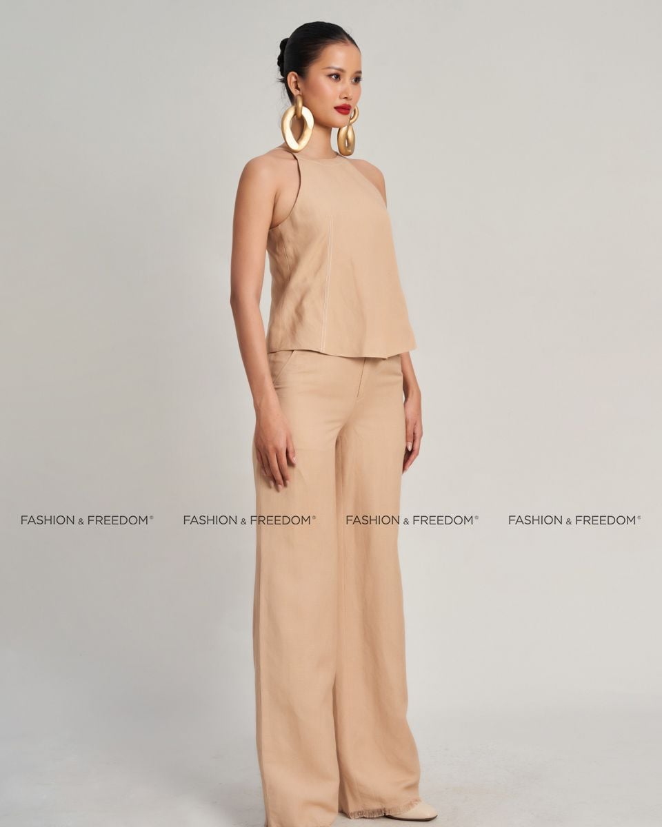 Áo Kiểu Nữ Linen Kem Golden Girl