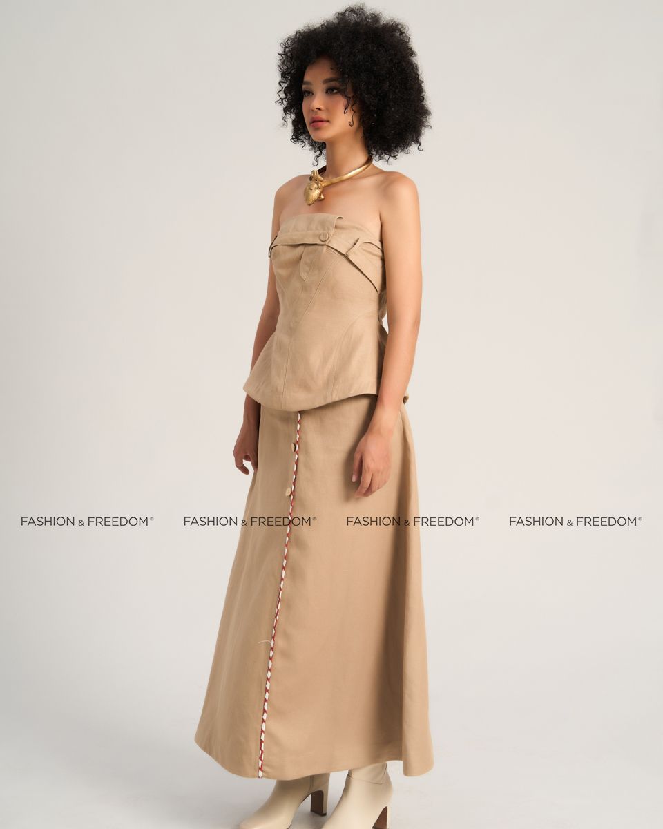 Áo Kiểu Nữ Linen Nâu Cà Phê Sắc Màu Tự Do