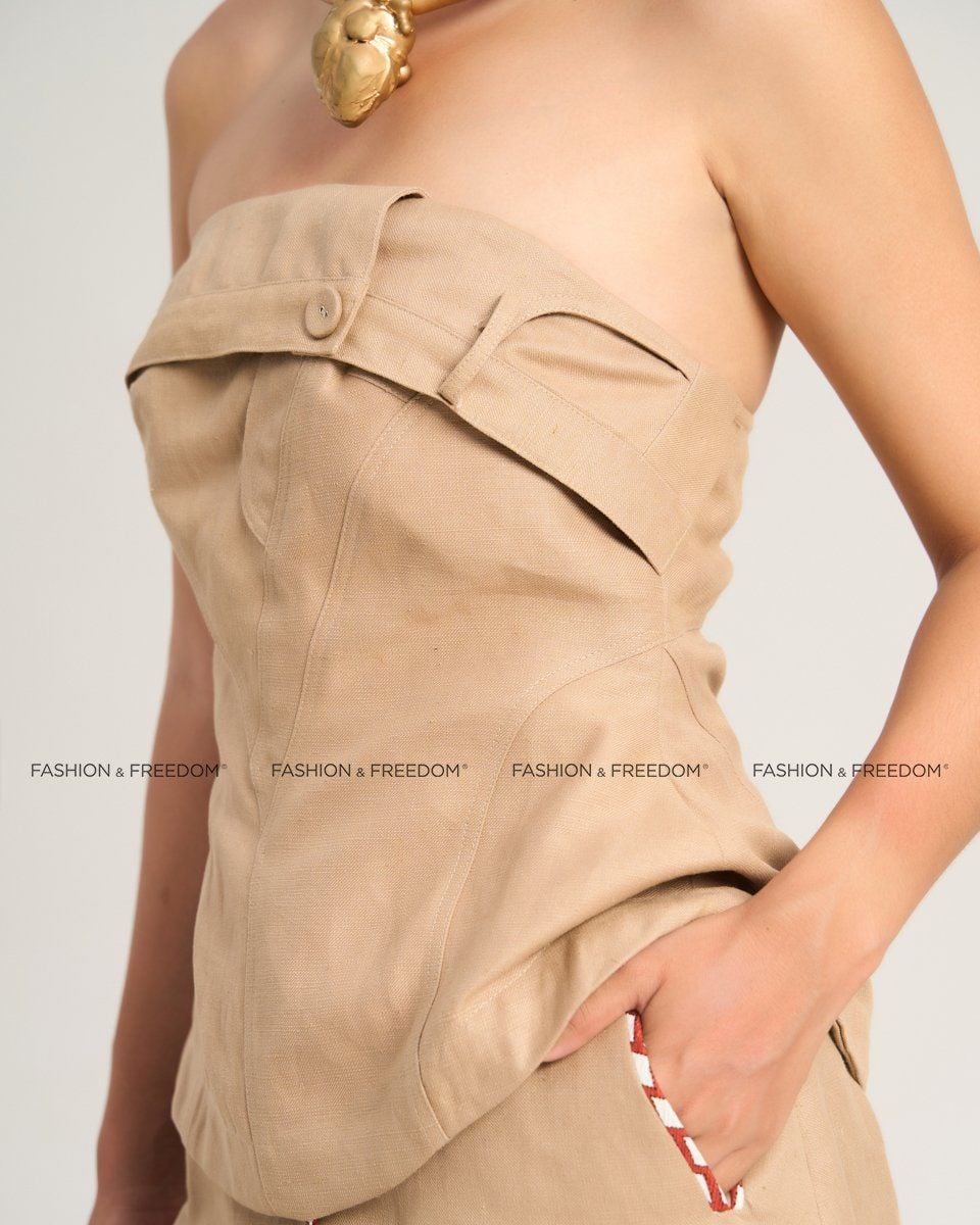 Áo Kiểu Nữ Linen Nâu Cà Phê Sắc Màu Tự Do