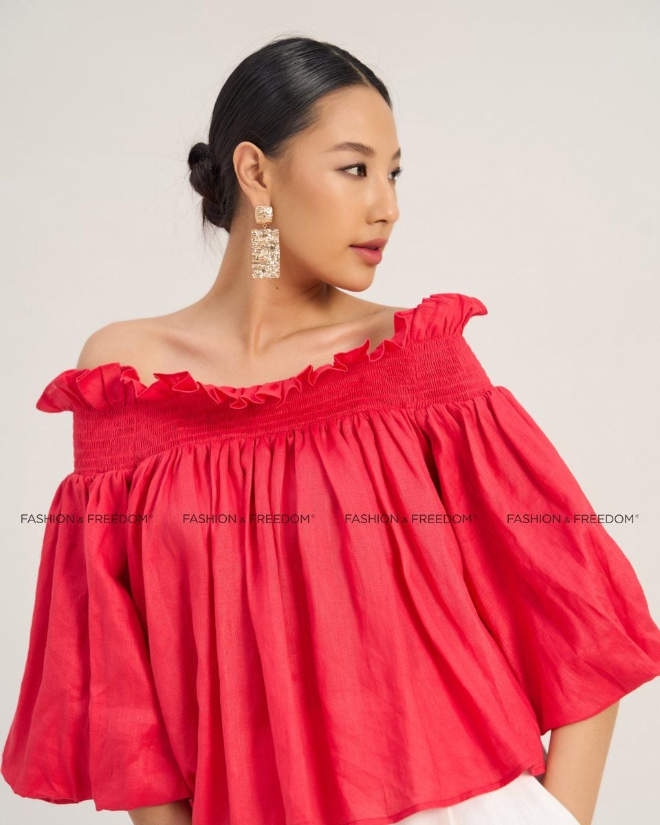 Áo Kiểu Nữ Linen Đỏ Hồng The Art Of Styling