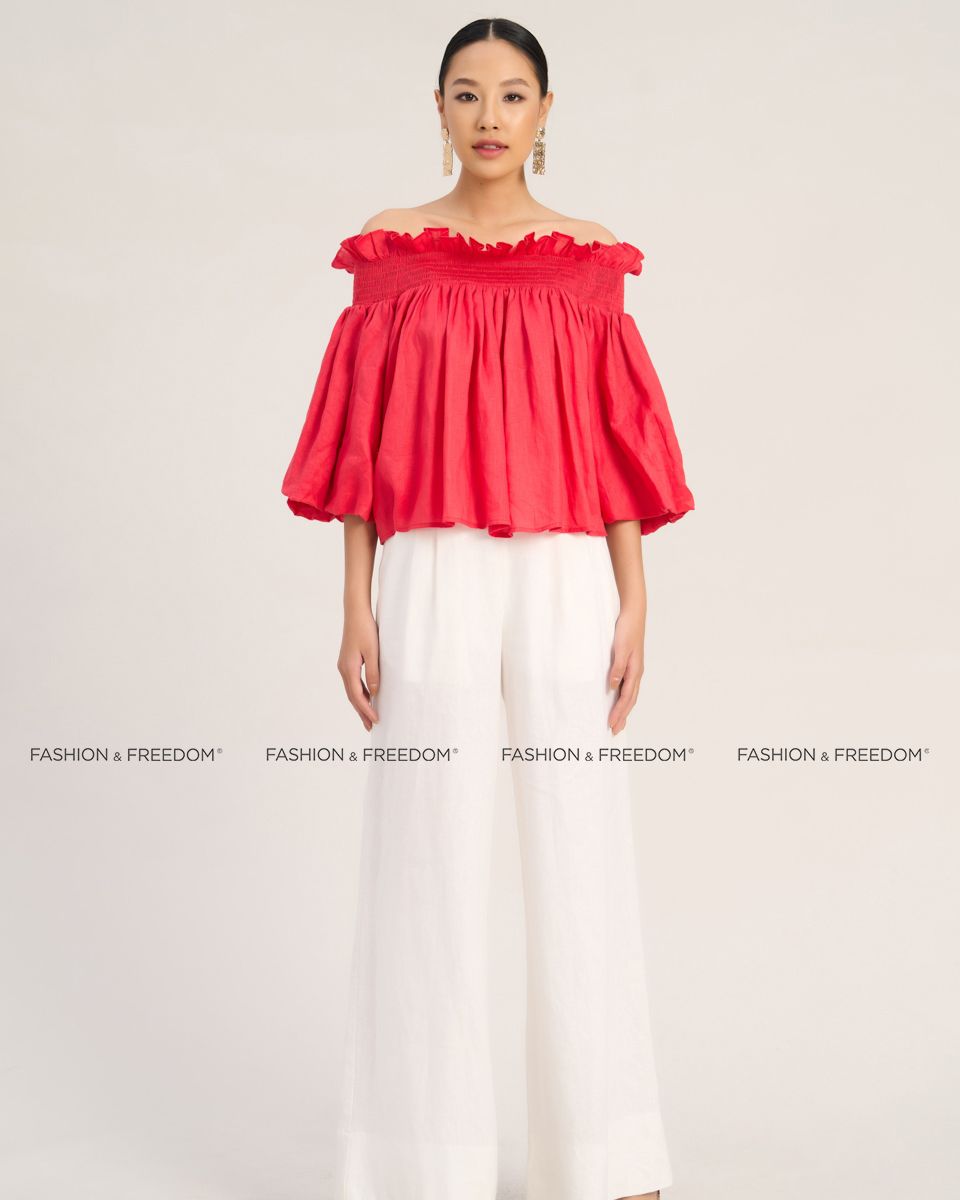 Áo Kiểu Nữ Linen Đỏ Hồng The Art Of Styling