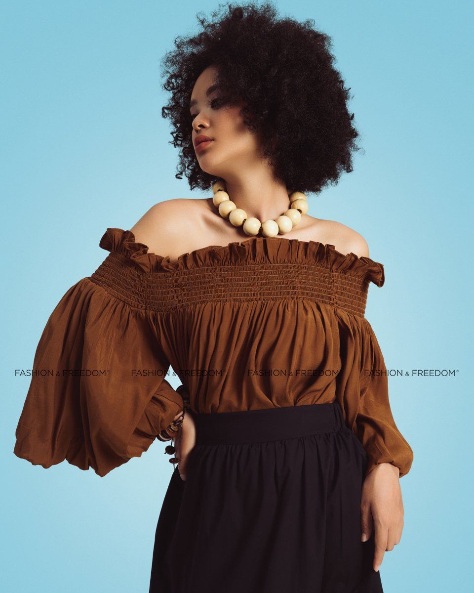 Áo Kiểu Nữ Linen Nâu Sắc Màu Tự Do