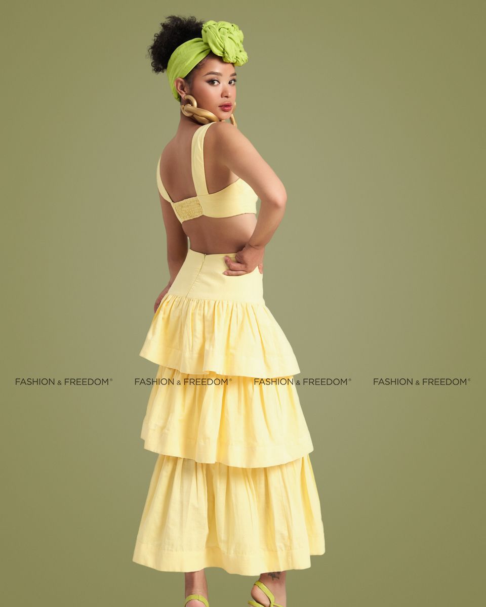 Áo Kiểu Nữ Linen Vàng Sắc Màu Tự Do