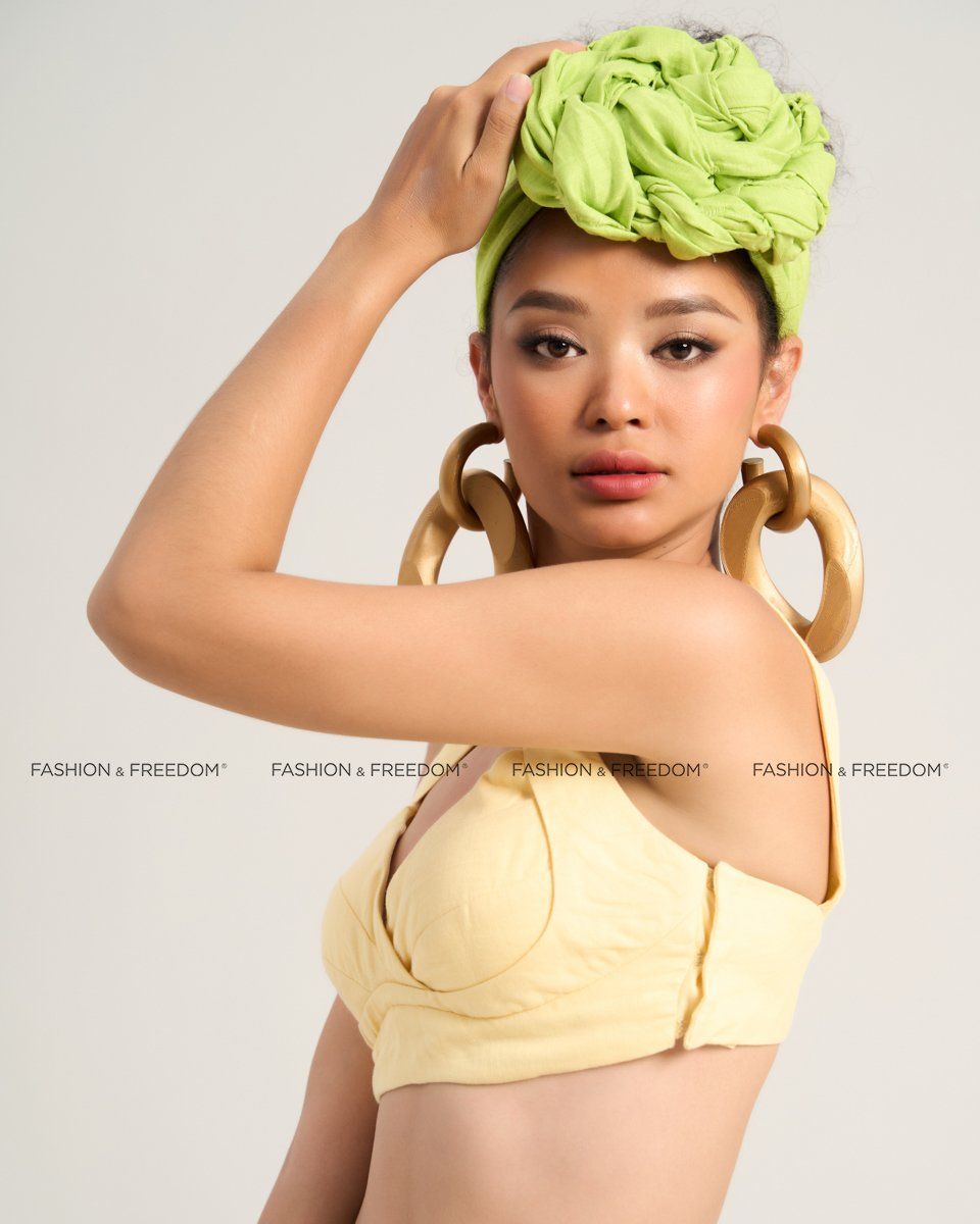 Áo Kiểu Nữ Linen Vàng Sắc Màu Tự Do